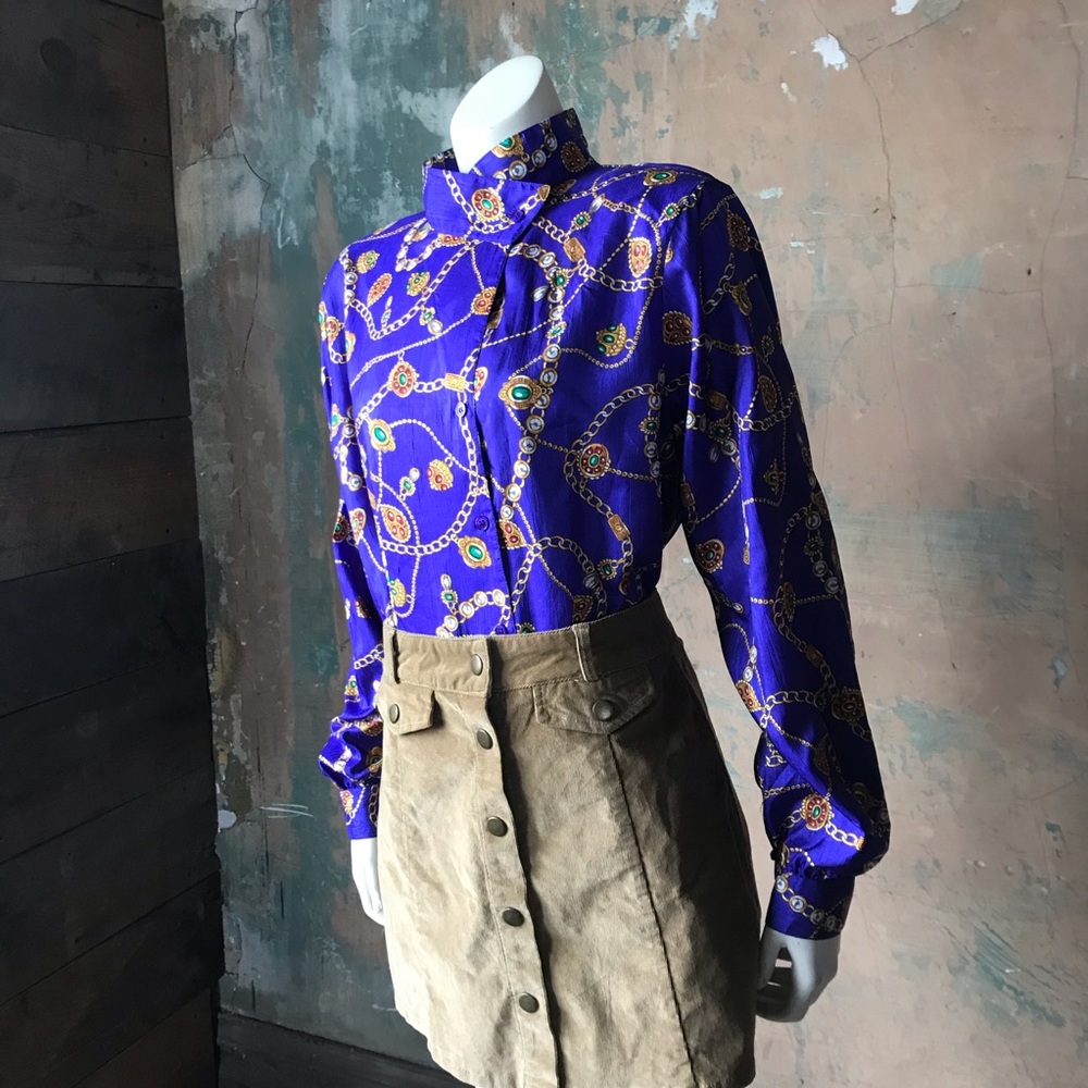 Fabulous Purple Vintage Secretary Blouse